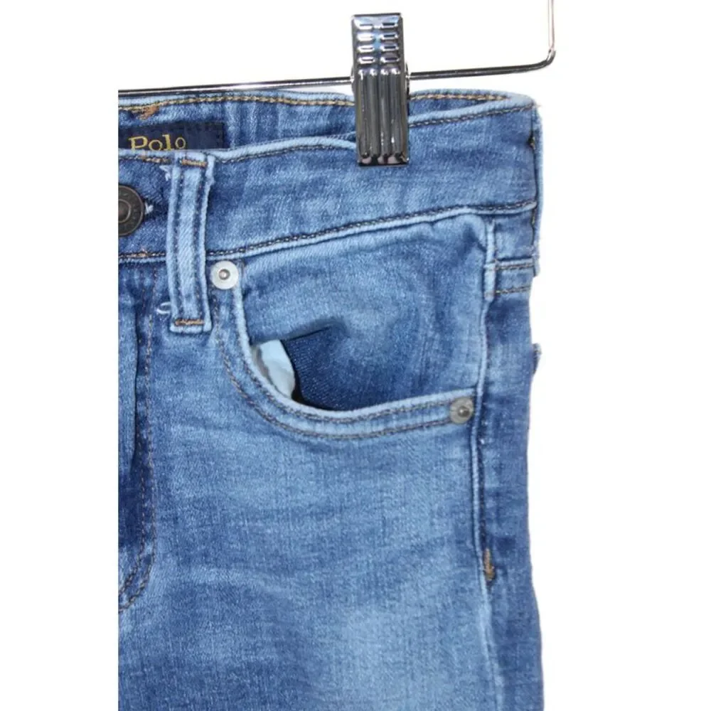 Polo Ralph Lauren Girls High Rise The Tompkins Skinny Jeans Blue Size 7